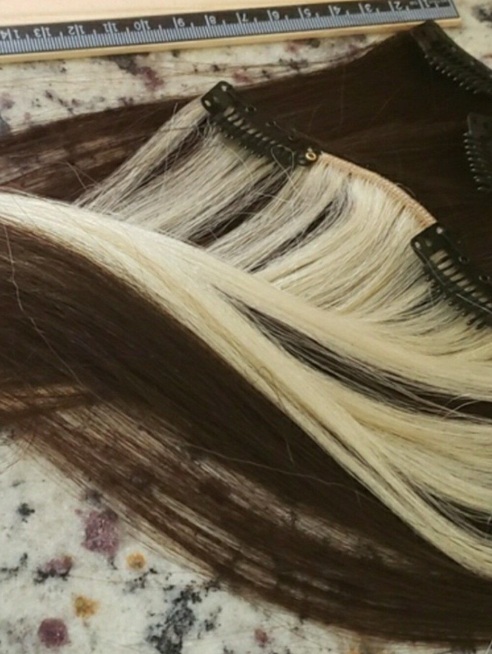 🆕️ Brand New 3 pc Clip in Hair Extensions 10 Inch Blonde & BROWN READY TO SHIP - Picture 3 of 4